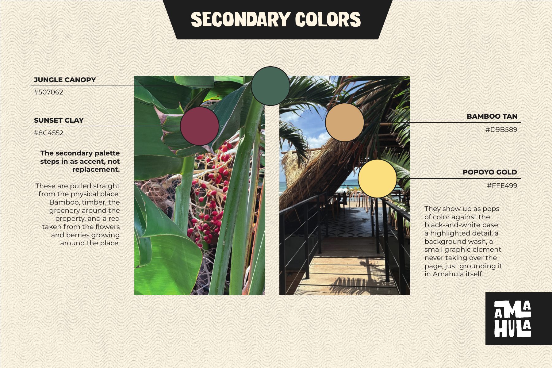Guide page: secondary colours pulled from the property