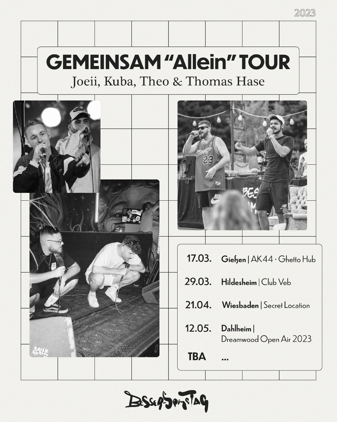 Poster: Gemeinsam Allein tour with Joeii, Kuba, Theo and Thomas Hase