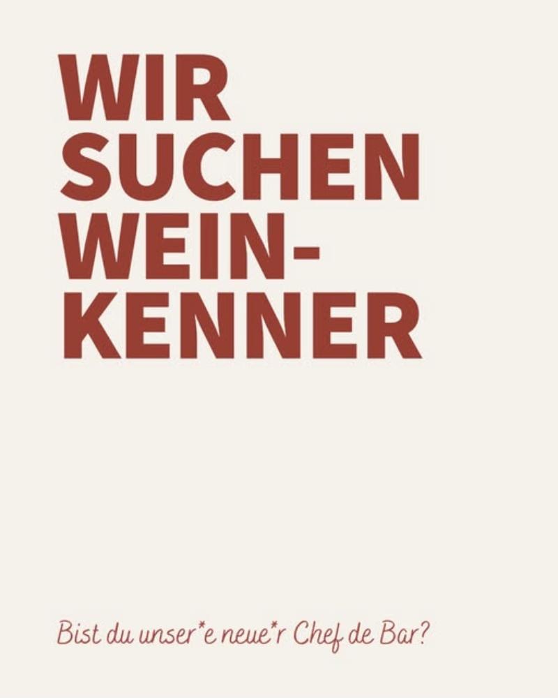 Hiring poster: Wir suchen Weinkenner
