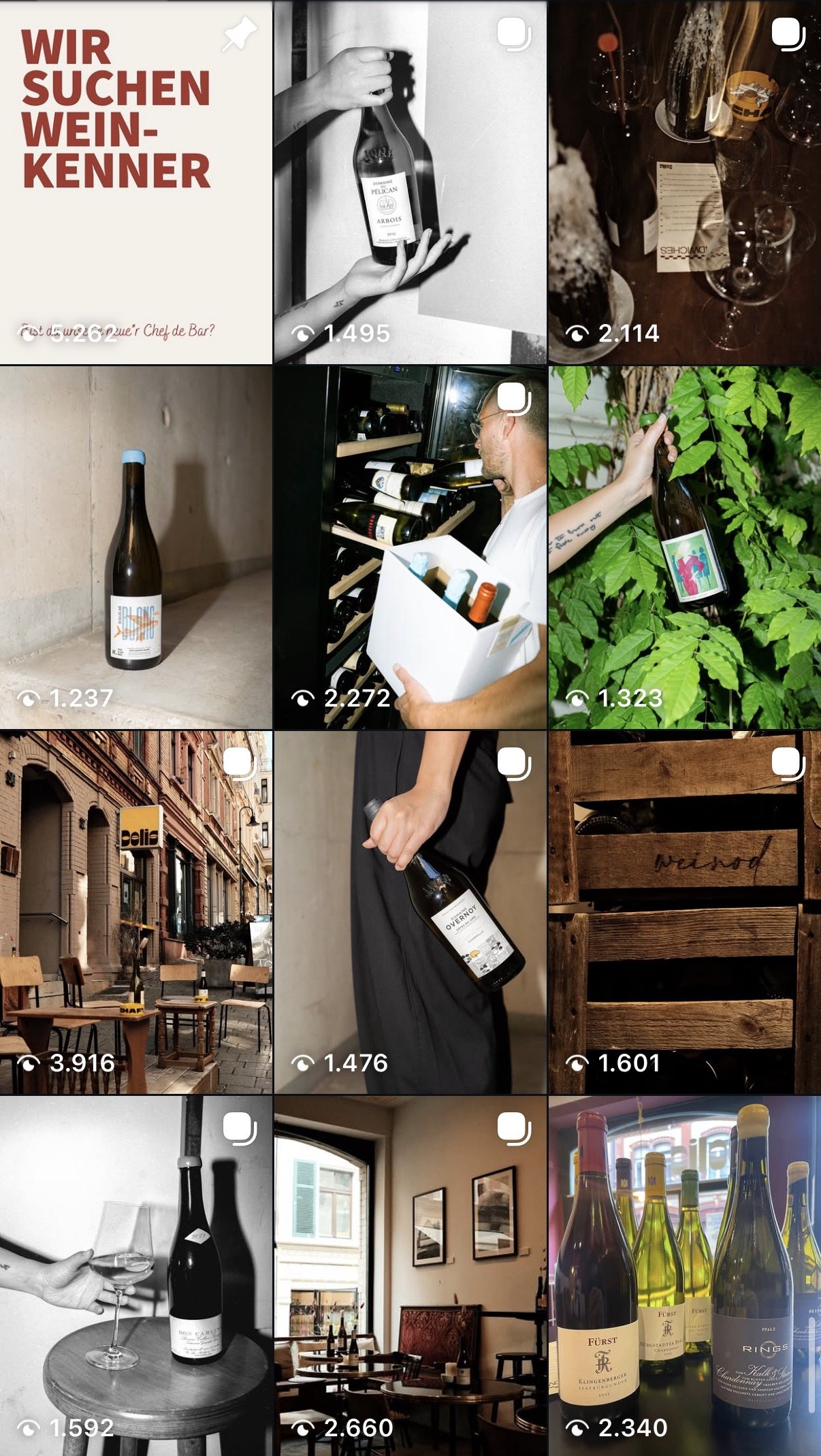 Weinod Instagram grid, first twelve posts