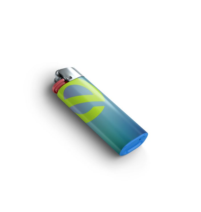 Lighter mockup with the e mark
