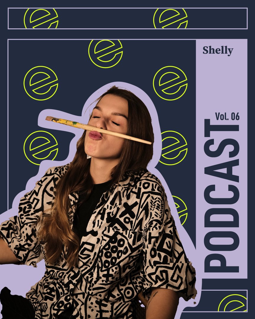 Podcast episode cover with guest Shelly, Vol. 06
