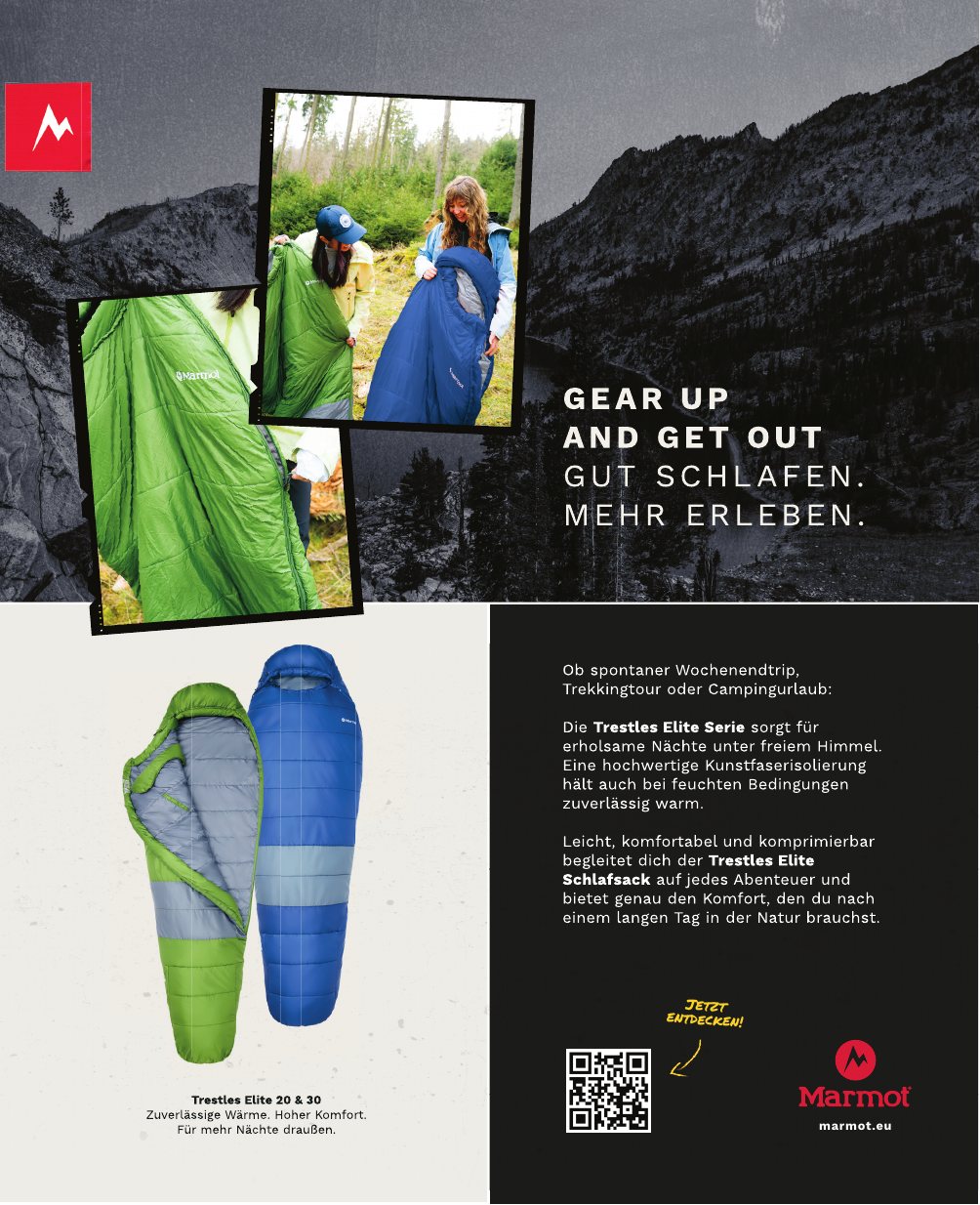Package insert for Globetrotter: Gear up and get out, Trestles sleeping bags
