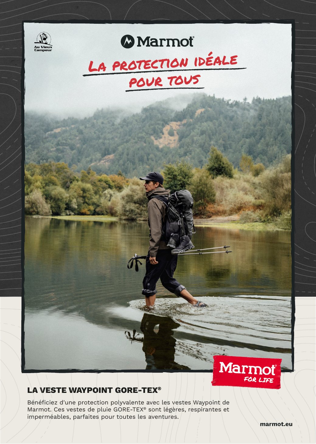 Ad for Au Vieux Campeur: La protection idéale pour tous
