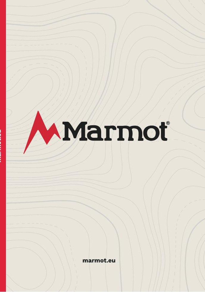 A5 hardcover notebook with the Marmot logo on a topographic pattern