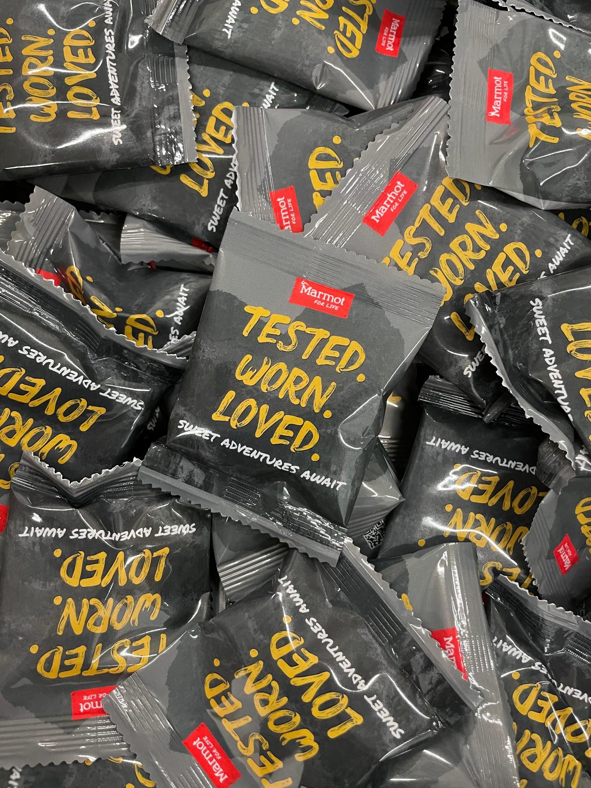 Gummy bear packs printed Tested. Worn. Loved.