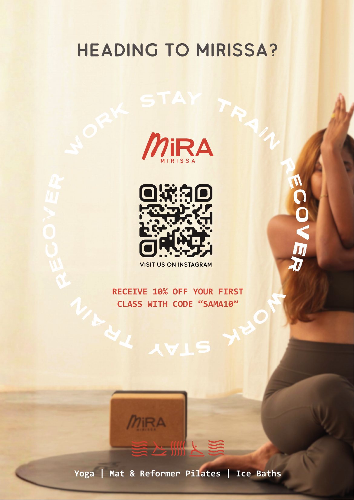 Mira promo poster with a QR code